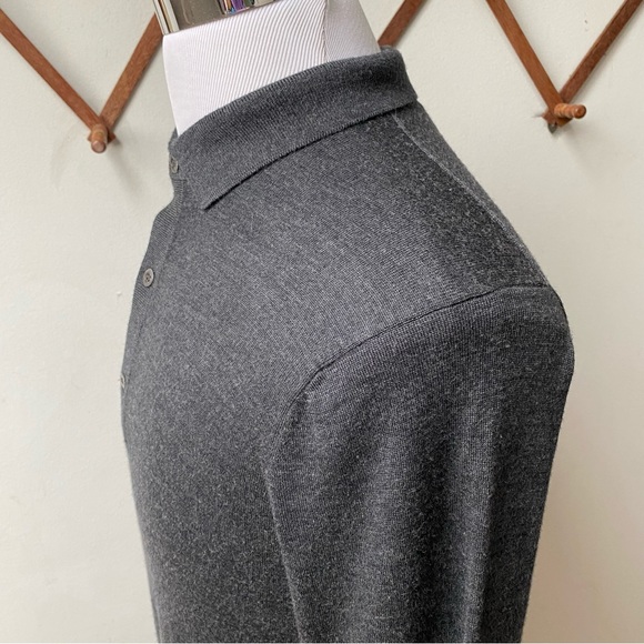Bonobos Merino Wool Silk Grey Collared Pullover Slim Fit Sweater men’s Medium - Picture 7 of 14